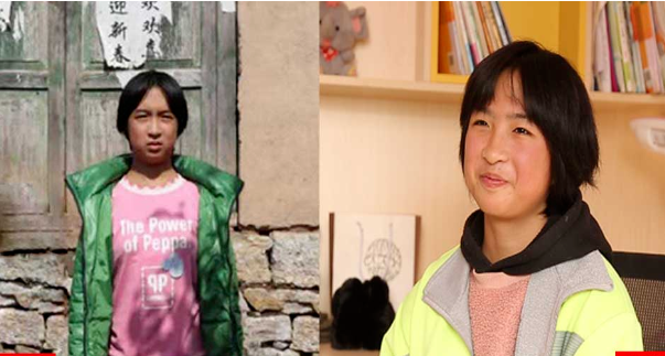 在得到社会资助后，山村女孩有了走出大山的